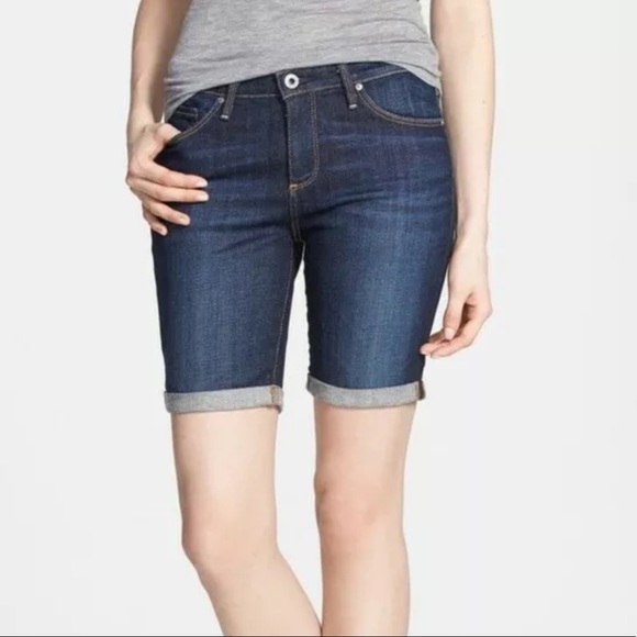 Ag The Malibu Denim Bermuda Distressed 